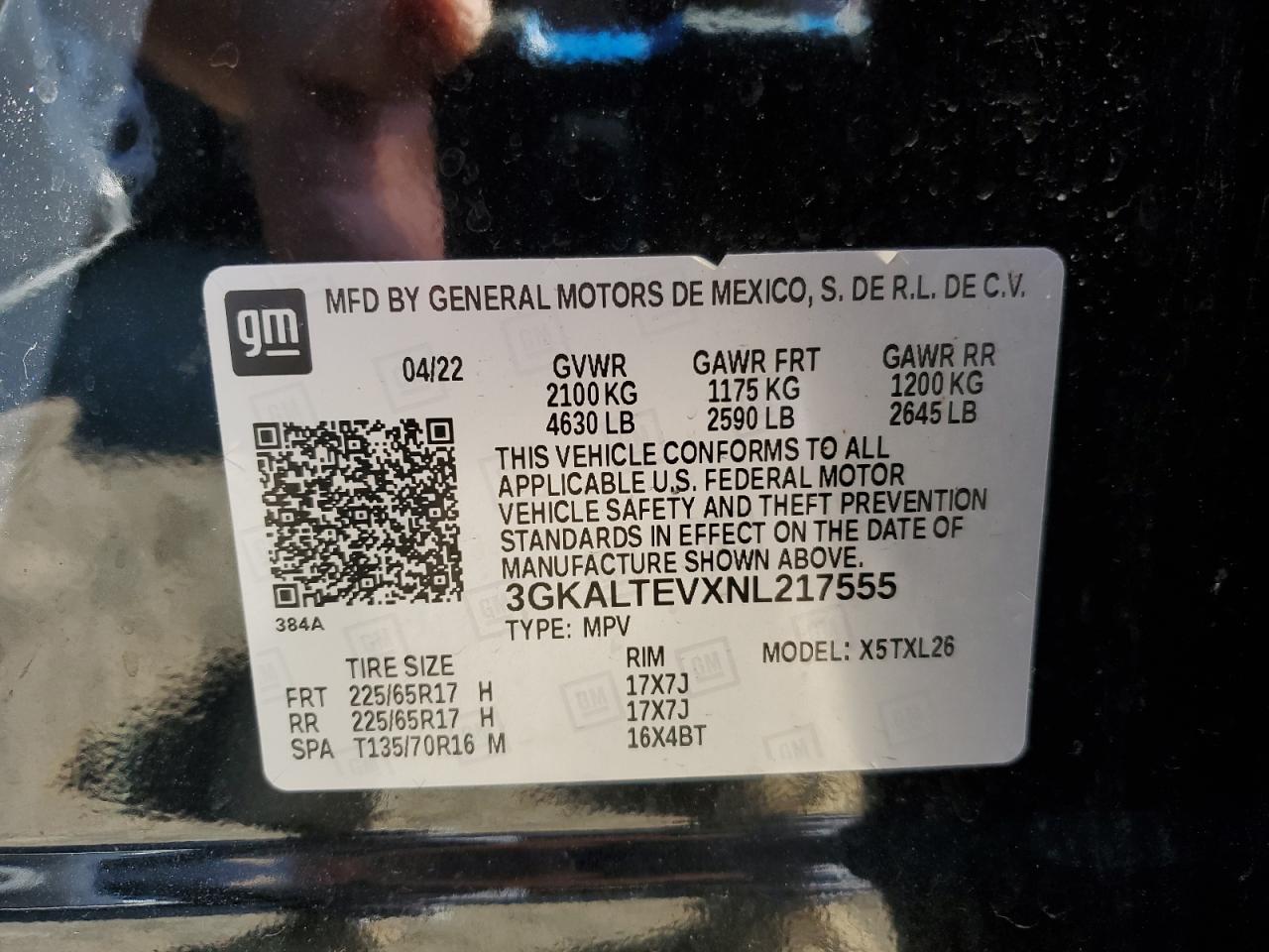 2022 GMC Terrain Sle VIN: 3GKALTEVXNL217555 Lot: 81199615