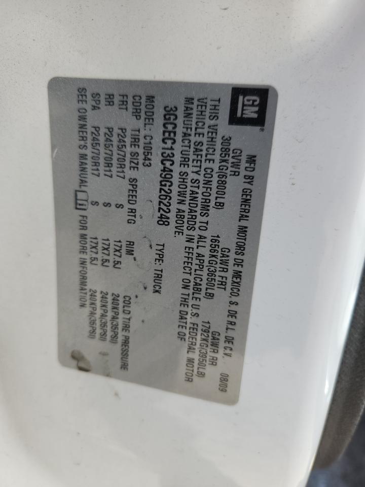 2009 Chevrolet Silverado C1500 VIN: 3GCEC13C49G262248 Lot: 81794585