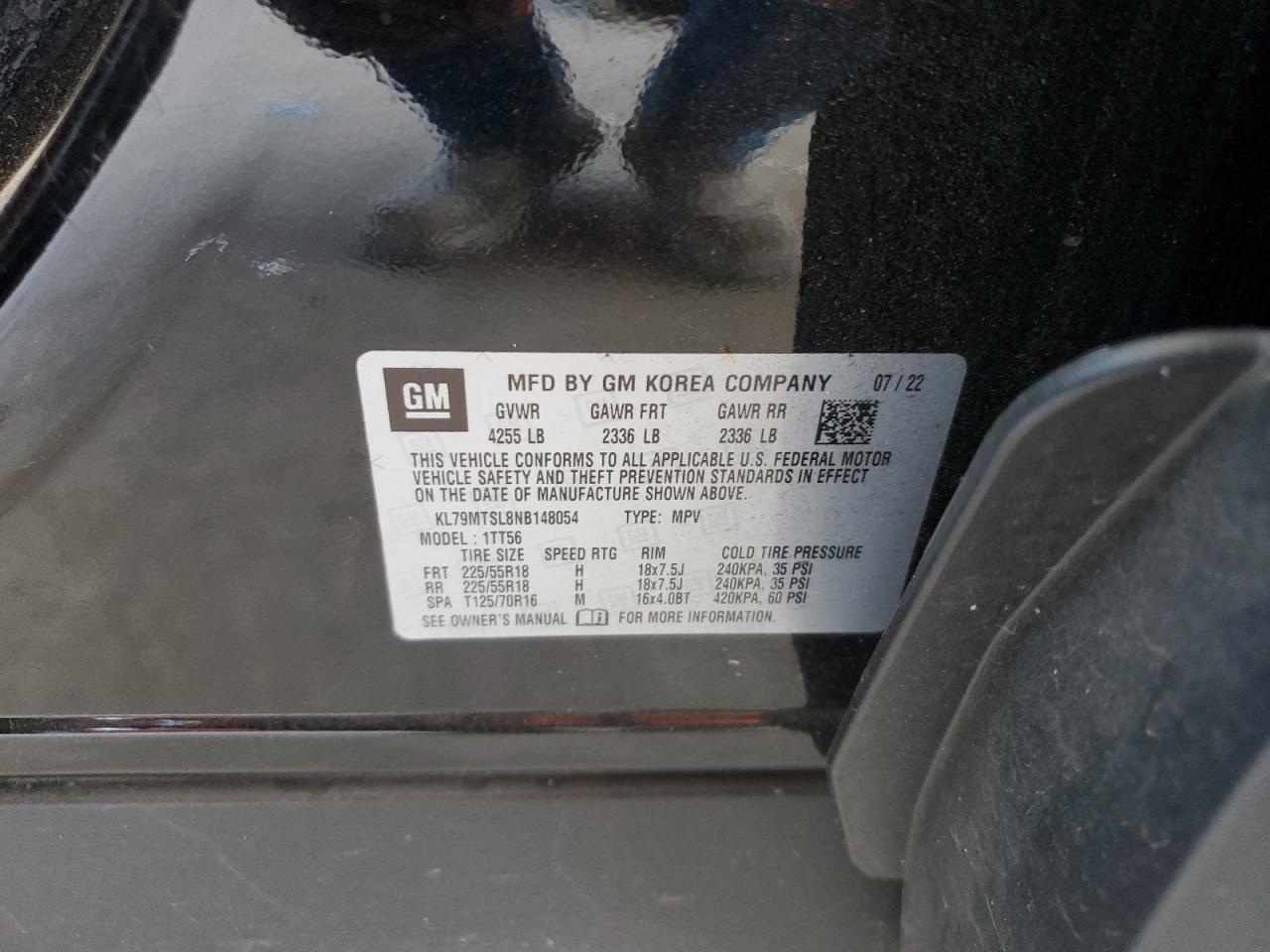 2022 Chevrolet Trailblazer Rs VIN: KL79MTSL8NB148054 Lot: 80619415