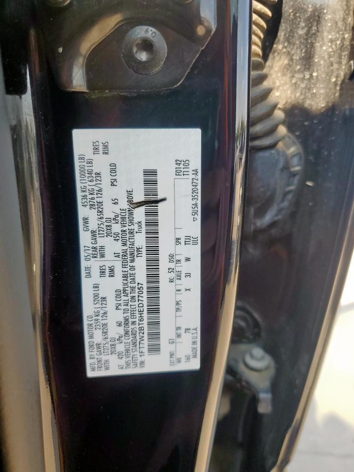 2017 Ford F250 Super Duty VIN: 1FT7W2BT6HED77057 Lot: 80406155