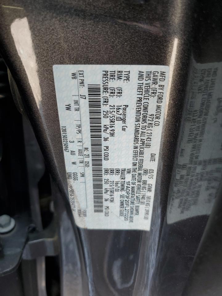 2015 Ford Focus Se VIN: 1FADP3F20FL273220 Lot: 81348845