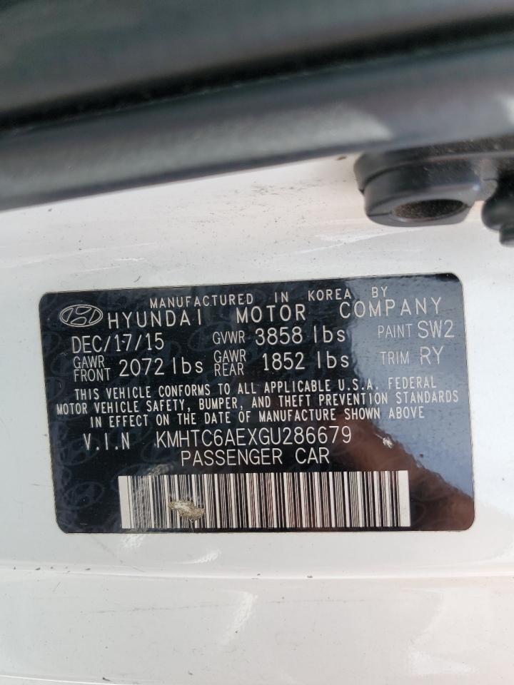 2016 Hyundai Veloster Turbo VIN: KMHTC6AEXGU286679 Lot: 80402925