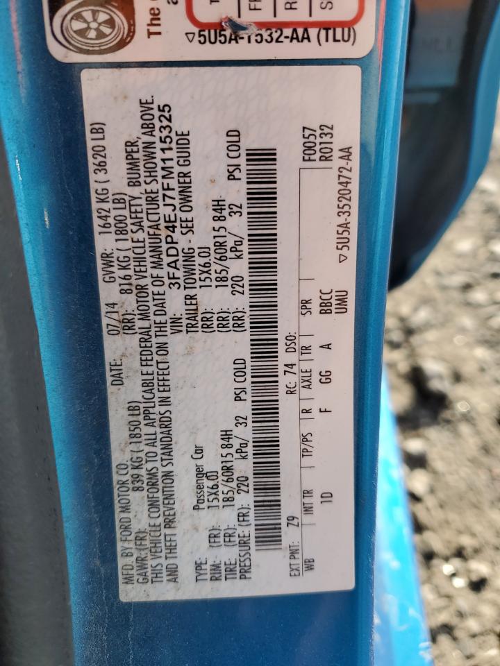 2015 Ford Fiesta Se VIN: 3FADP4EJ7FM115325 Lot: 80906755