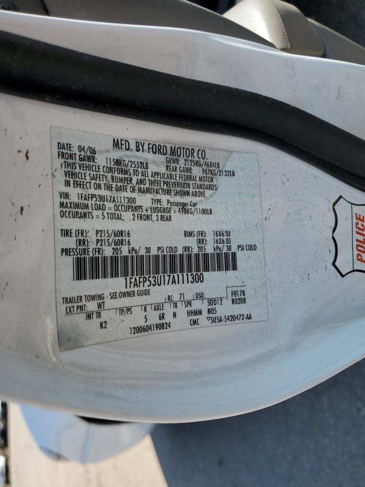 2007 Ford Taurus Se VIN: 1FAFP53U17A111300 Lot: 71127865