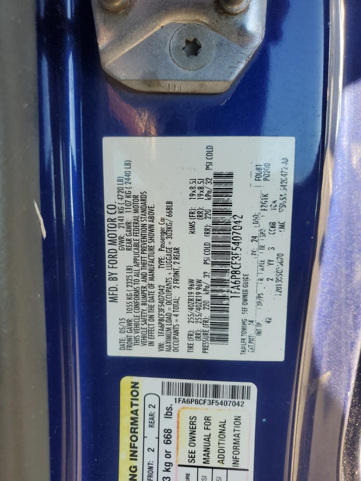 2015 Ford Mustang Gt VIN: 1FA6P8CF3F5407042 Lot: 81816695