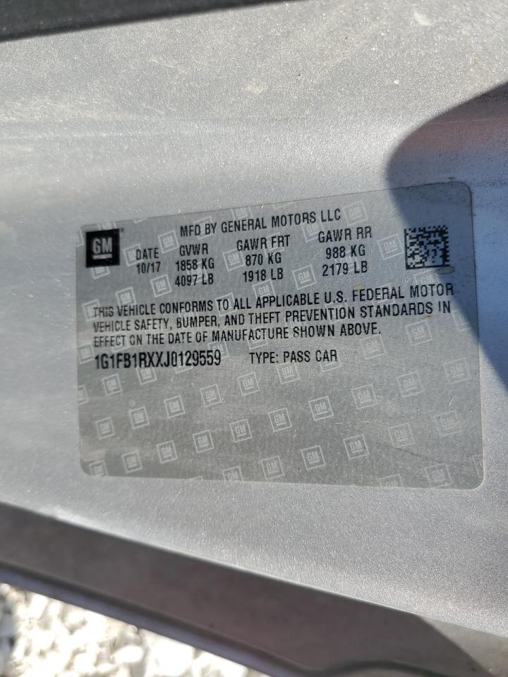 2018 Chevrolet Camaro Lt VIN: 1G1FB1RXXJ0129559 Lot: 70361405