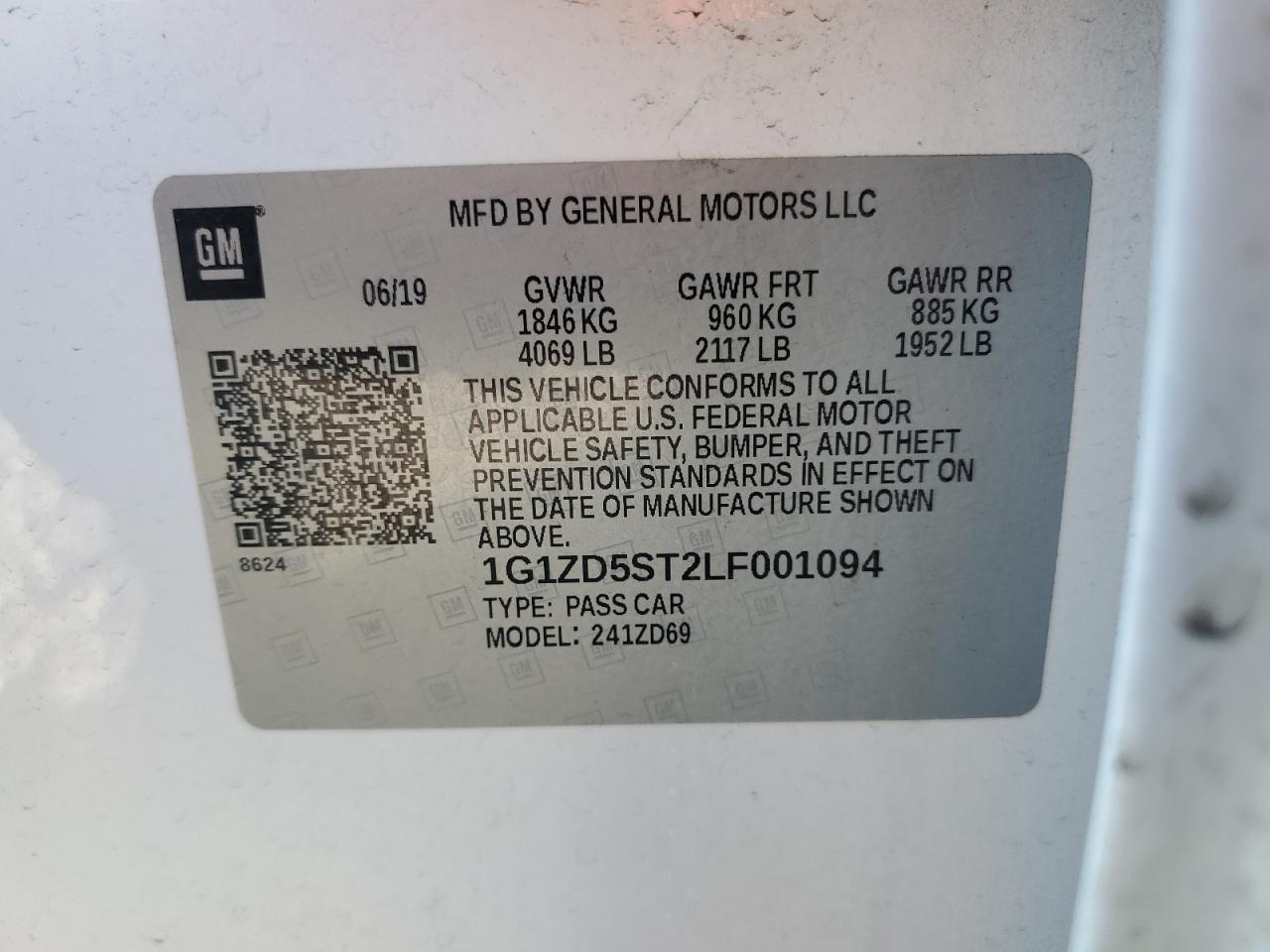 2020 Chevrolet Malibu Lt VIN: 1G1ZD5ST2LF001094 Lot: 81563605
