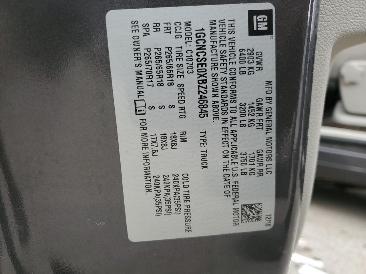 2011 Chevrolet Silverado C1500 Lt VIN: 1GCNCSE0XBZ246845 Lot: 71722925