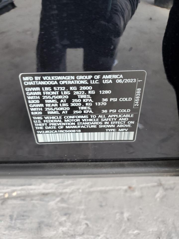 2024 Volkswagen Atlas Se VIN: 1V2JR2CA1RC500818 Lot: 80778995