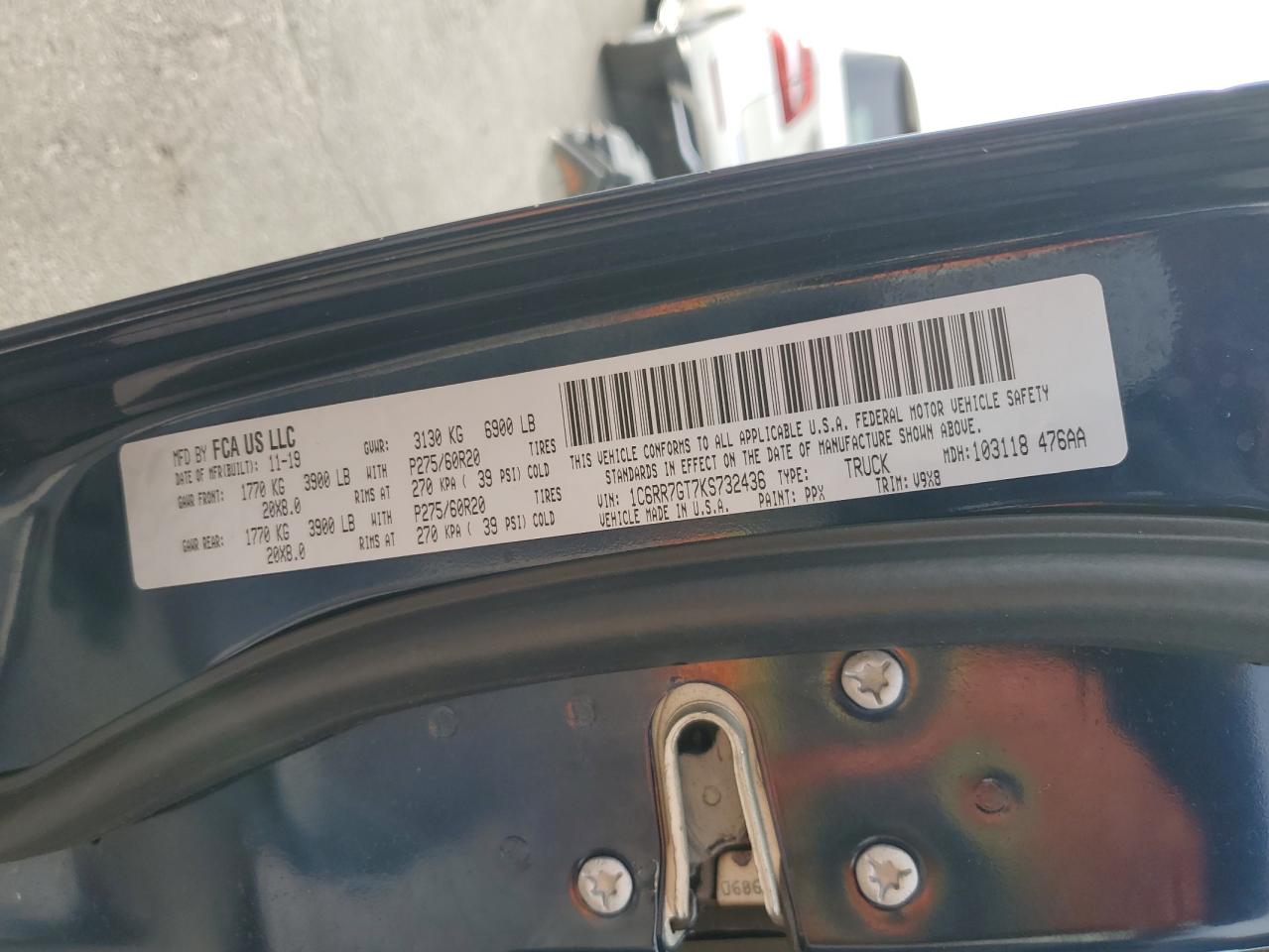 2019 Ram 1500 Classic Slt VIN: 1C6RR7GT7KS732436 Lot: 83994215