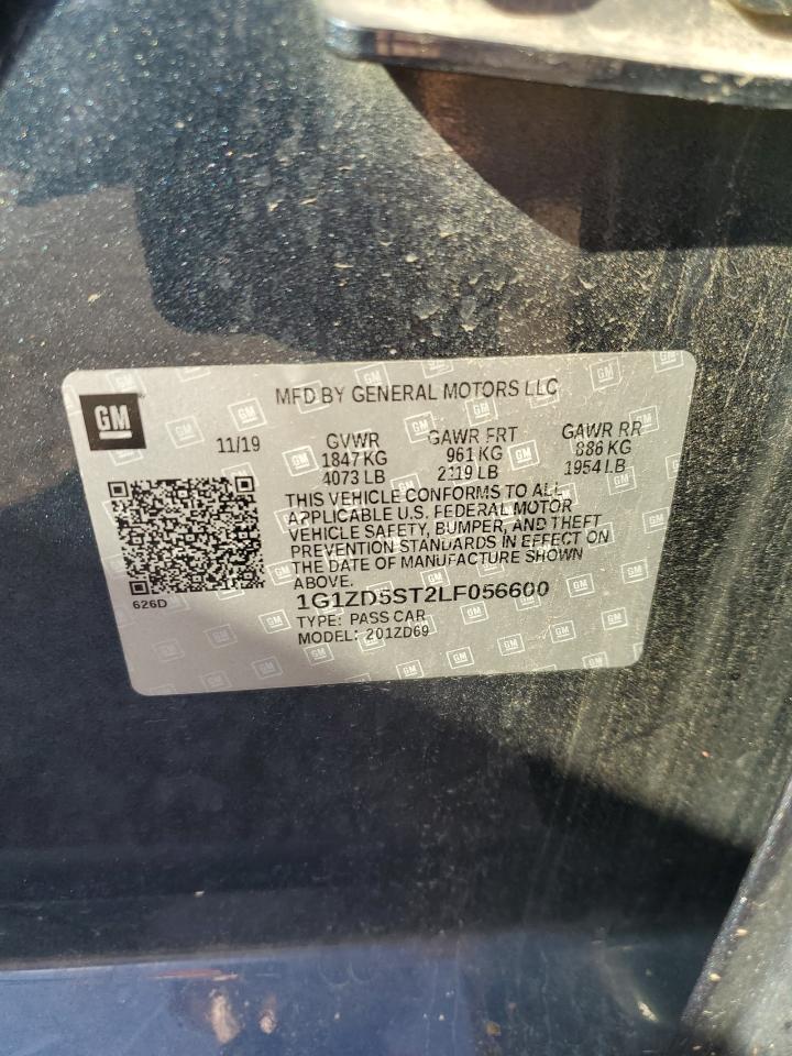 2020 Chevrolet Malibu Lt VIN: 1G1ZD5ST2LF056600 Lot: 84026365
