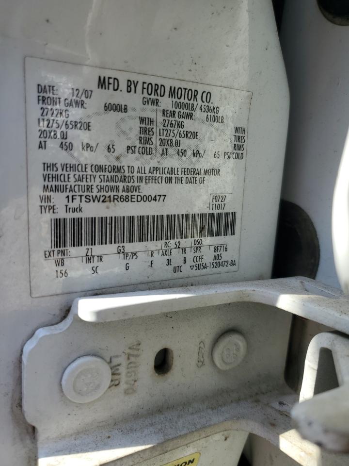 2008 Ford F250 Super Duty VIN: 1FTSW21R68ED00477 Lot: 80646995
