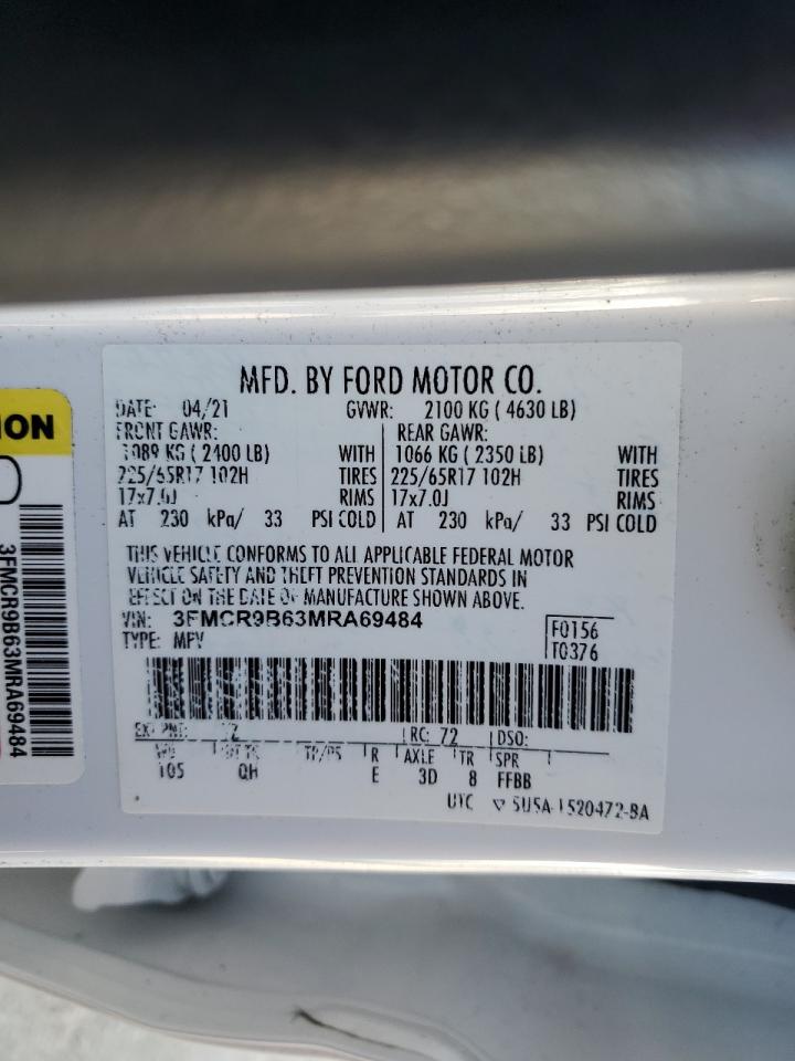 2021 Ford Bronco Sport Big Bend VIN: 3FMCR9B63MRA69484 Lot: 81631925