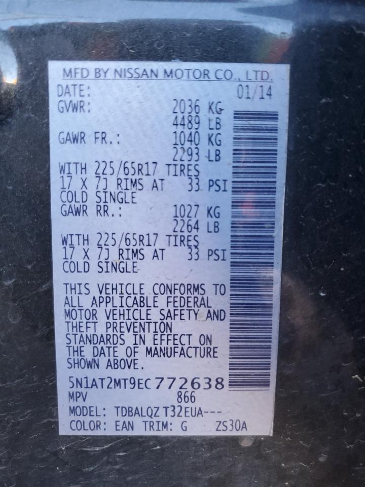 2014 Nissan Rogue S VIN: 5N1AT2MT9EC772638 Lot: 80403825