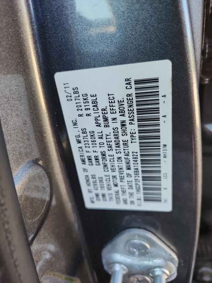 2011 Honda Accord Lx VIN: 1HGCP2F36BA104822 Lot: 83958345