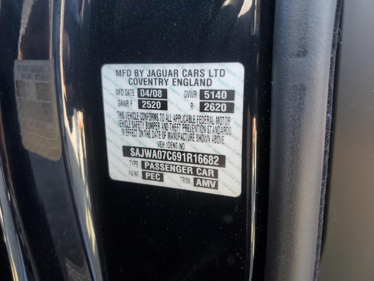 2009 Jaguar Xf Supercharged VIN: SAJWA07C691R16682 Lot: 70995975