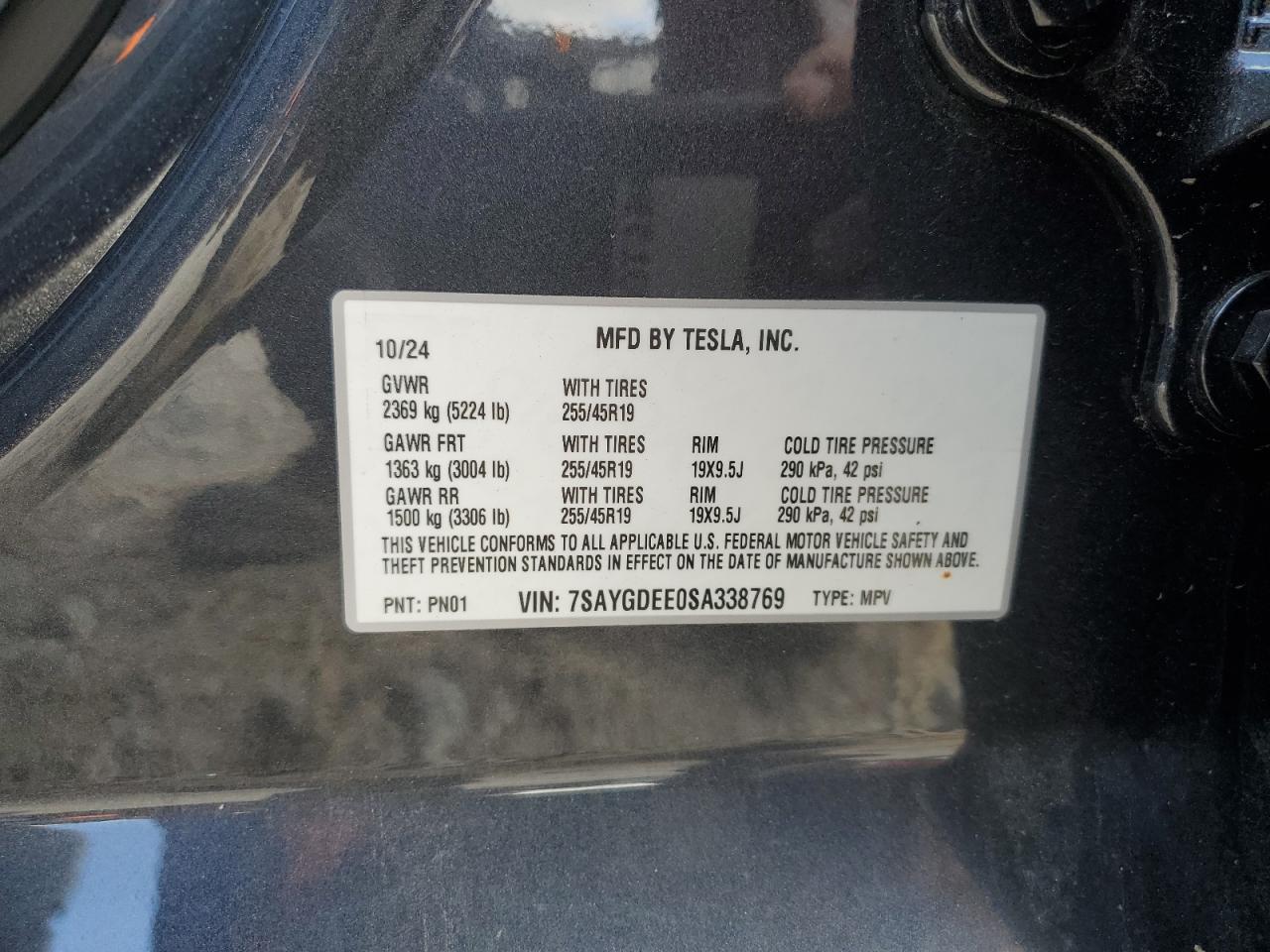2025 Tesla Model Y VIN: 7SAYGDEE0SA338769 Lot: 81674275