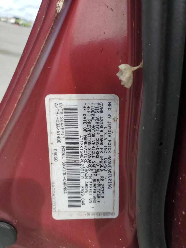 1993 Toyota Camry Le VIN: 4T1SK12W0PU236110 Lot: 82115365