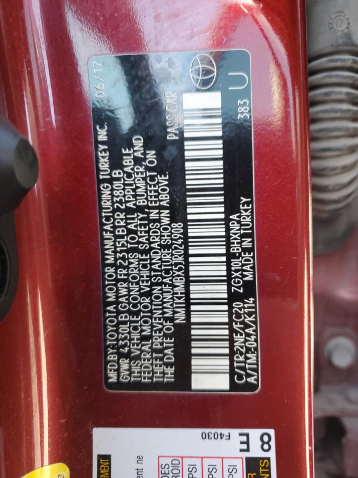 2018 Toyota C-Hr Xle VIN: NMTKHMBX5JR024908 Lot: 80460735