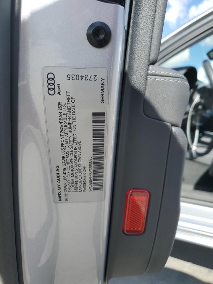 2023 Audi A4 Premium Plus 40 VIN: WAUBBAF4XPN000326 Lot: 80354555