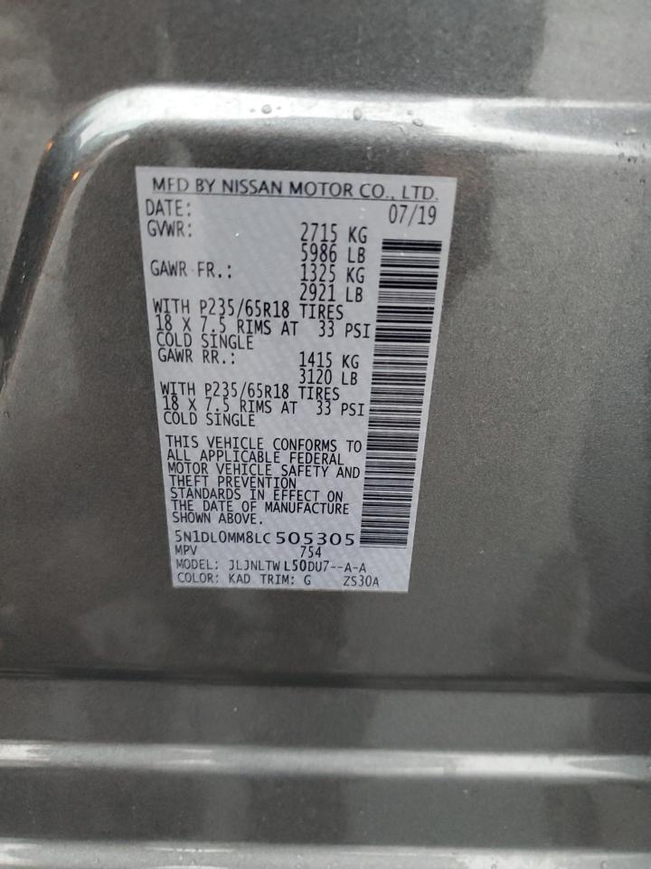 2020 Infiniti Qx60 Luxe VIN: 5N1DL0MM8LC505305 Lot: 84039555