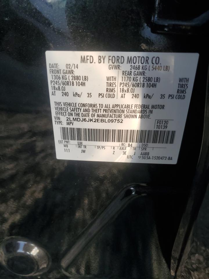 2014 Lincoln Mkx VIN: 2LMDJ6JK2EBL09752 Lot: 81336365