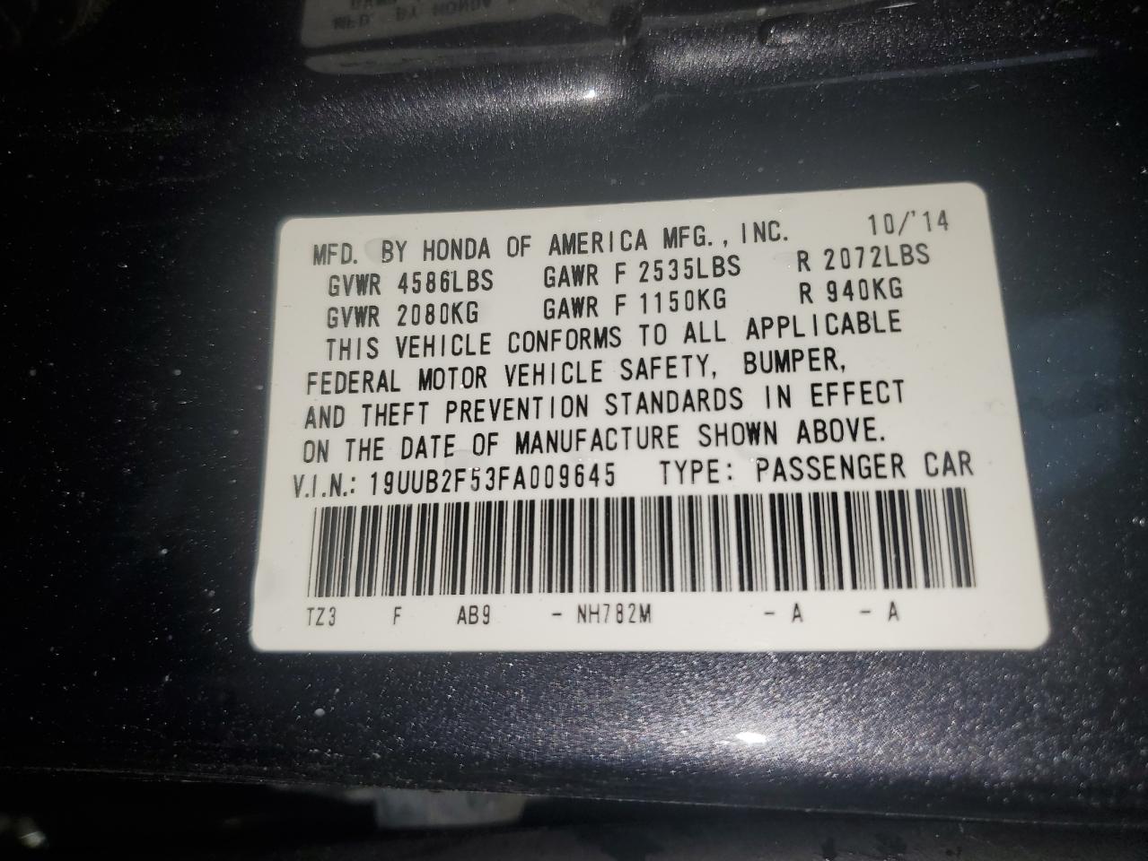 2015 Acura Tlx Tech VIN: 19UUB2F53FA009645 Lot: 80177805