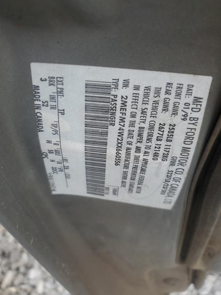 1999 Mercury Grand Marquis Gs VIN: 2MEFM74W2XX660556 Lot: 81733435