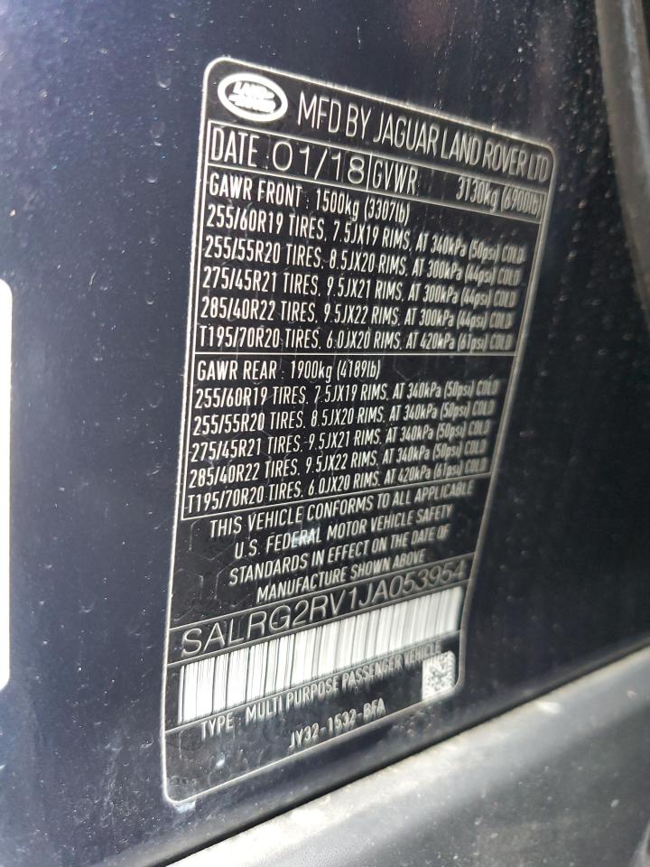 2018 Land Rover Discovery Se VIN: SALRG2RV1JA053954 Lot: 84178535