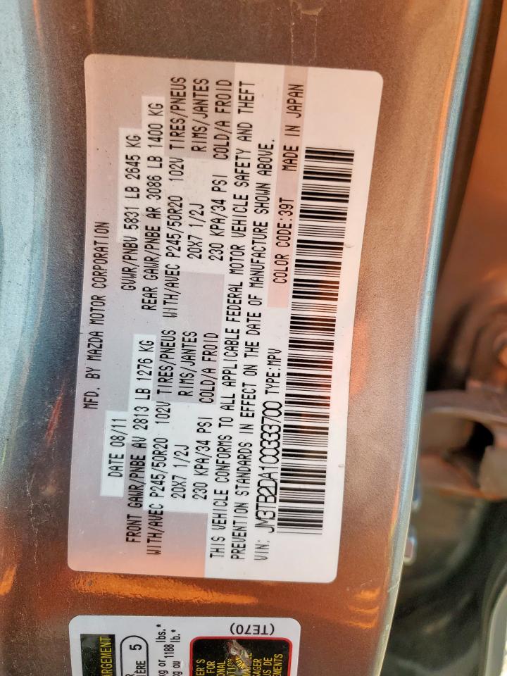 2012 Mazda Cx-9 VIN: JM3TB2DA1C0333700 Lot: 81105315