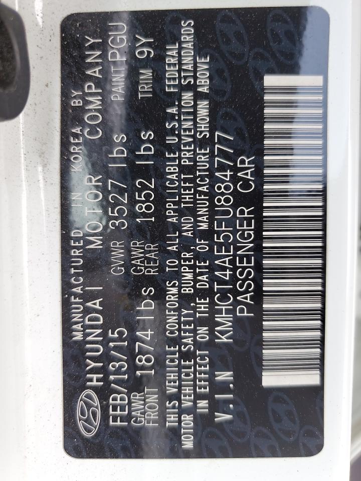 2015 Hyundai Accent Gls VIN: KMHCT4AE5FU884777 Lot: 68860725