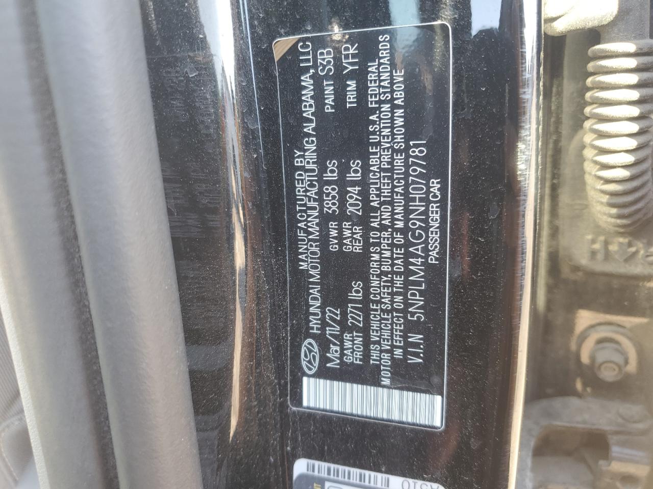 2022 Hyundai Elantra Sel VIN: 5NPLM4AG9NH079781 Lot: 84029645