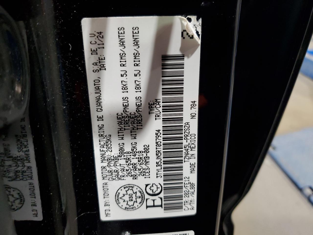 2024 Toyota Tacoma Double Cab VIN: 3TYLB5JN5RT057954 Lot: 84007165