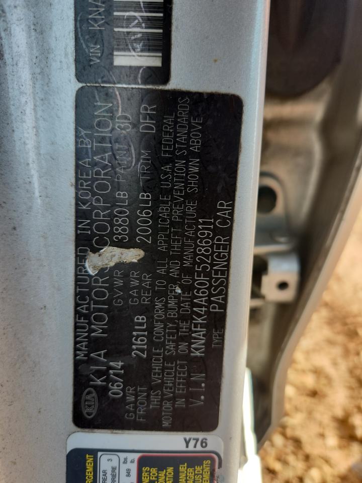 2015 Kia Forte Lx VIN: KNAFK4A60F5286911 Lot: 83942235