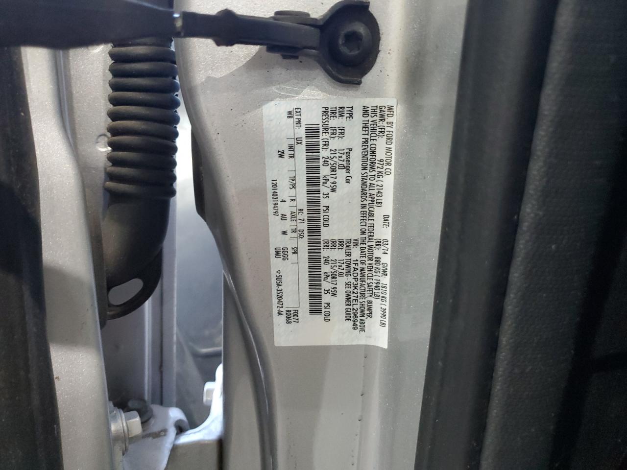 2014 Ford Focus Se VIN: 1FADP3K27EL296949 Lot: 84583115