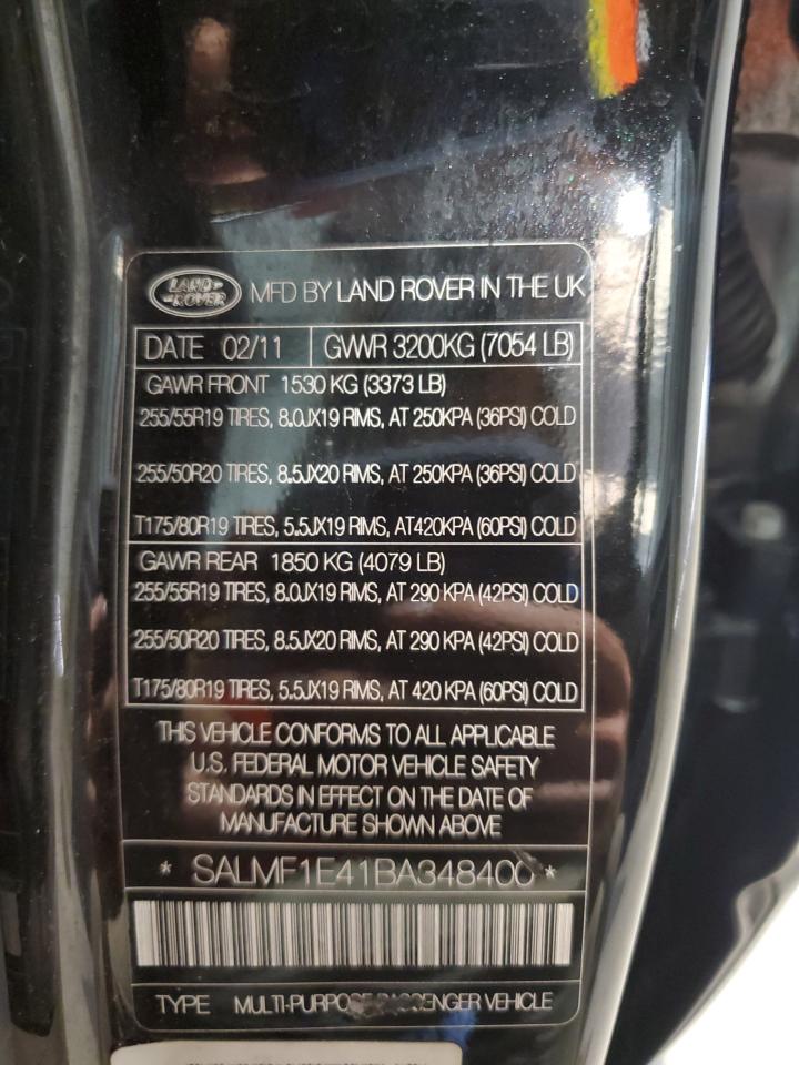 2009 Land Rover Range Rover Hse Luxury VIN: SALMF1E41BA348400 Lot: 81210175