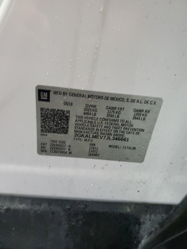 2018 GMC Terrain Sle VIN: 3GKALMEV7JL346661 Lot: 67854375