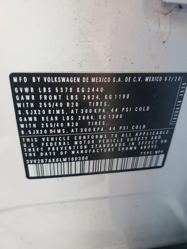 2020 Volkswagen Tiguan Se VIN: 3VV2B7AX6LM160300 Lot: 81312145