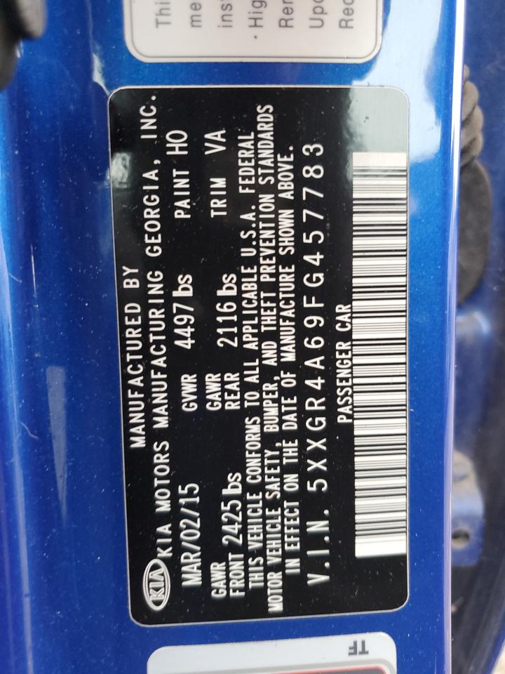 2015 Kia Optima Sx VIN: 5XXGR4A69FG457783 Lot: 81180365