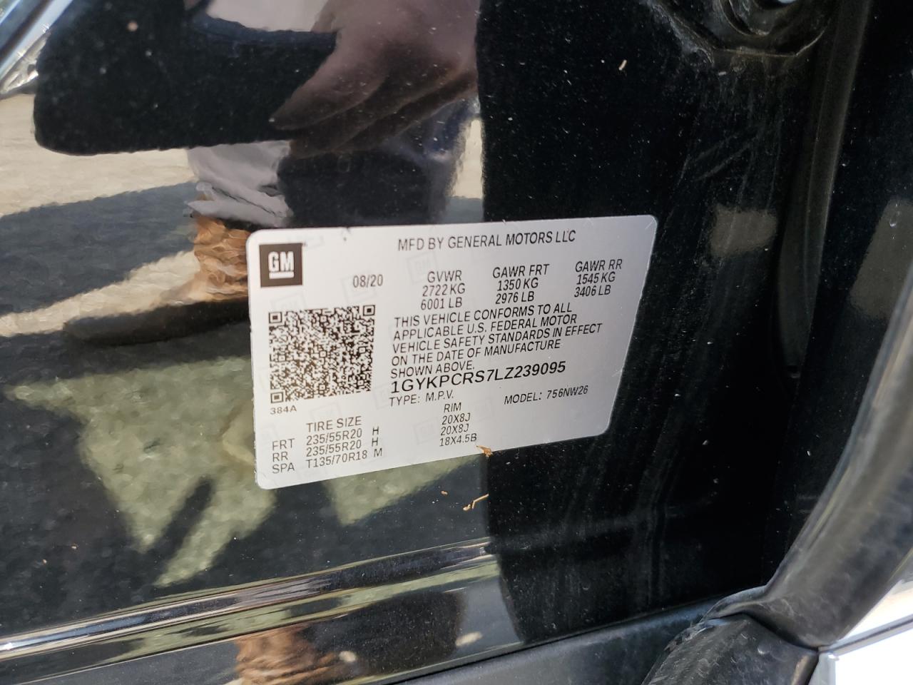 2020 Cadillac Xt6 Premium Luxury VIN: 1GYKPCRS7LZ239095 Lot: 80175505