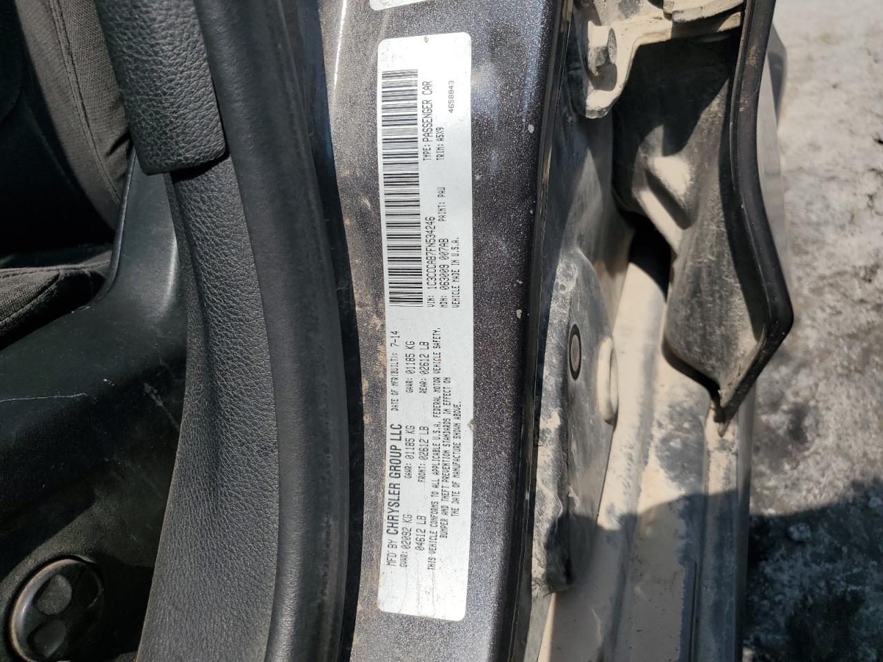 2015 Chrysler 200 Limited VIN: 1C3CCCAB7FN534246 Lot: 71363175