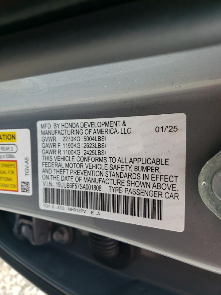 2025 Acura Tlx A-Spec VIN: 19UUB6F57SA001808 Lot: 80107895