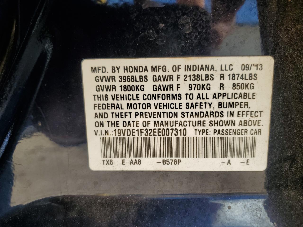 2014 Acura Ilx 20 VIN: 19VDE1F32EE007310 Lot: 81967435