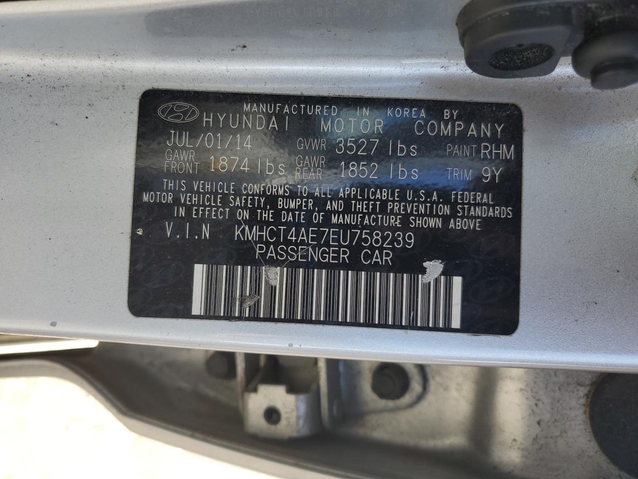 2014 Hyundai Accent Gls VIN: KMHCT4AE7EU7582A9 Lot: 80937155