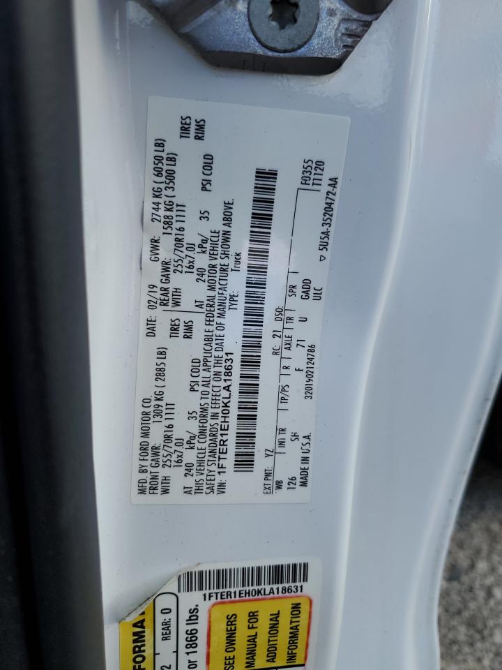 2019 Ford Ranger Xl VIN: 1FTER1EH0KLA18631 Lot: 82105545