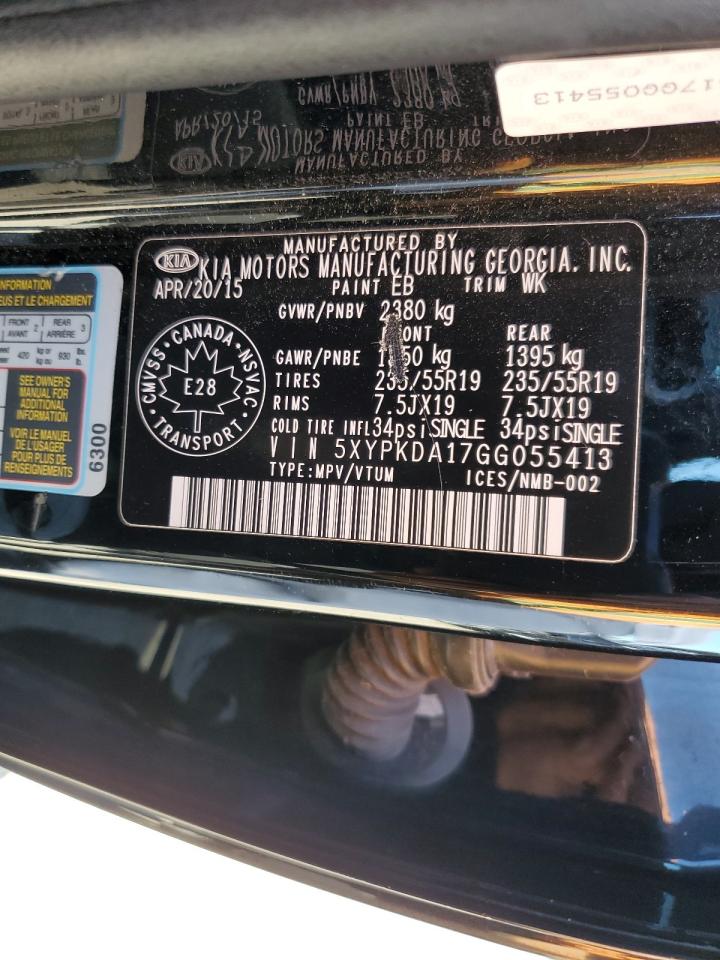 2016 Kia Sorento Sx VIN: 5XYPKDA17GG055413 Lot: 84218075