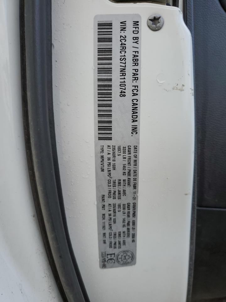 2022 Chrysler Pacifica Hybrid Limited VIN: 2C4RC1S77NR110748 Lot: 82093415