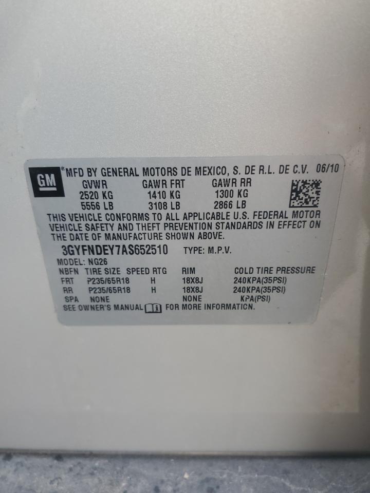 2010 Cadillac Srx Luxury Collection VIN: 3GYFNDEY7AS652510 Lot: 81413025