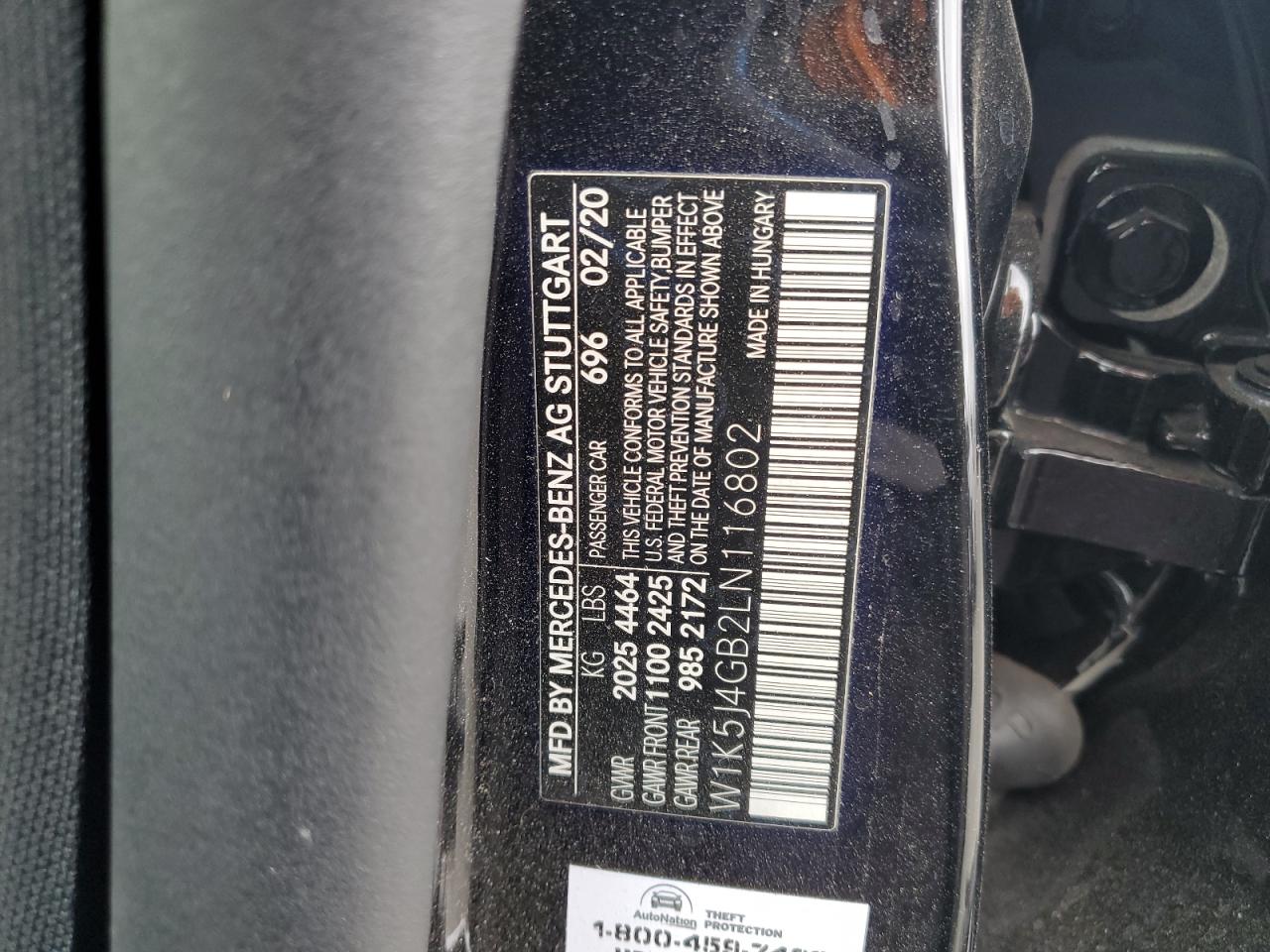 2020 Mercedes-Benz Cla 250 VIN: W1K5J4GB2LN116802 Lot: 81807075