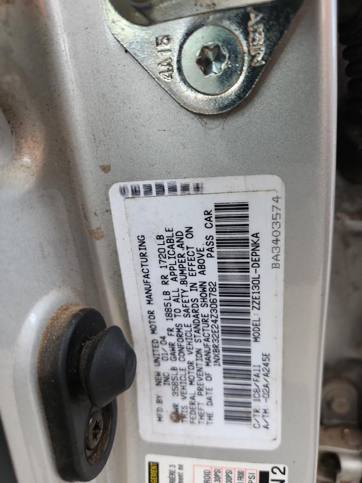 2004 Toyota Corolla Ce VIN: 1NXBR32E24Z306782 Lot: 84767515